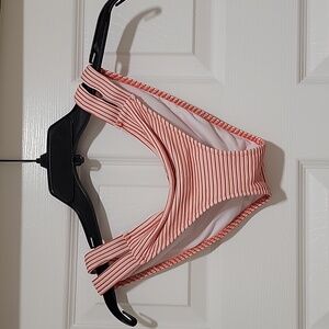 Shade & Shore M Red and white stripe bikini bottom
